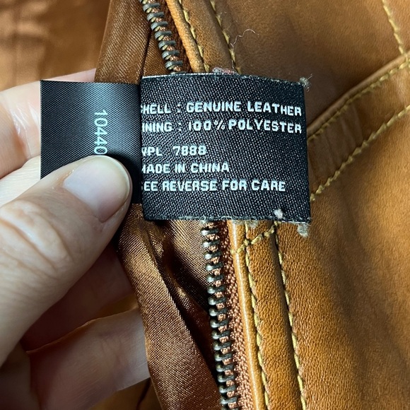 Vintage Anne Klein Longer Line Camel Faux Belted Leather Jacket Sz M - Picture 7 of 15